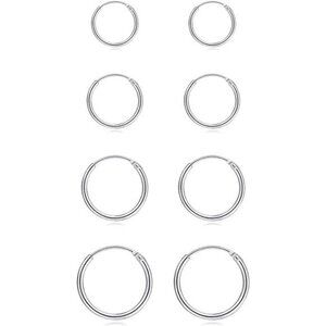Silver Hoop Earrings- Cartilage Earring Small Hoop Earrings for Women Men Girls